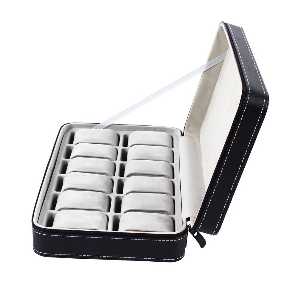 New Multiple Sizes Watch Display Case Storage Box Case | Leather Rounded Corner