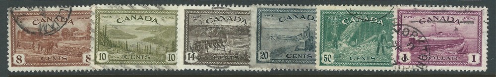 Bigjake: Canada #'s 268 to 273, 8 cent to $1.00 "Peace" Issue