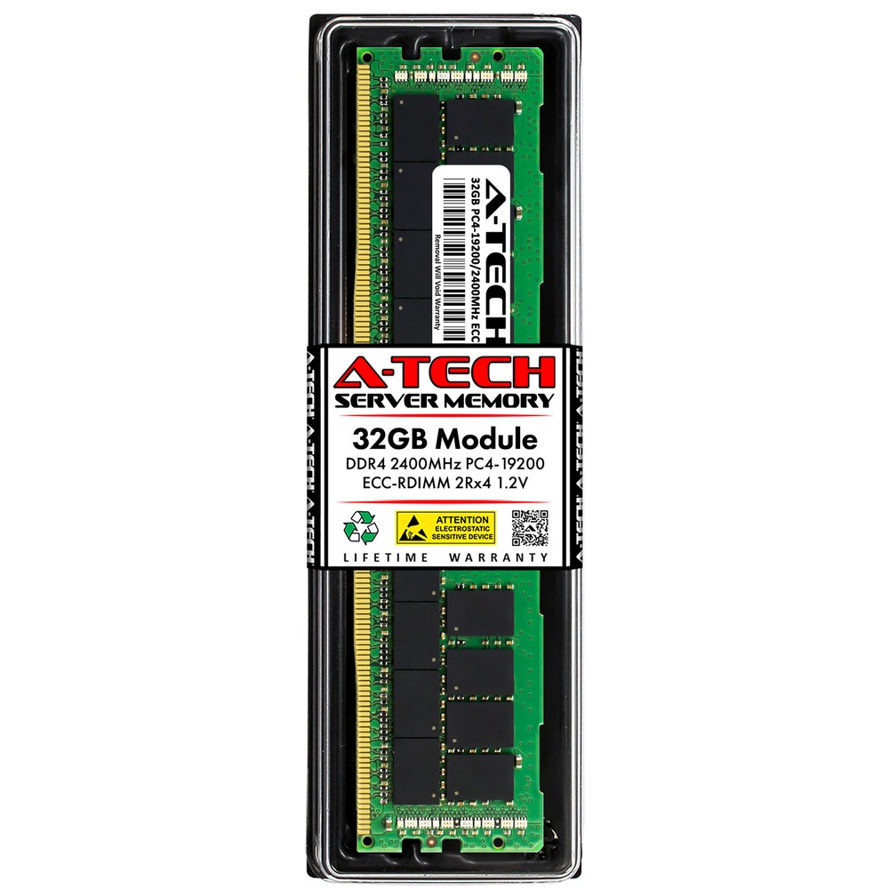 32GB DDR4 ECC RDIMM Micron MTA36ASF4G72PZ-2G3A1 Equivalent Server Memory RAM 1x