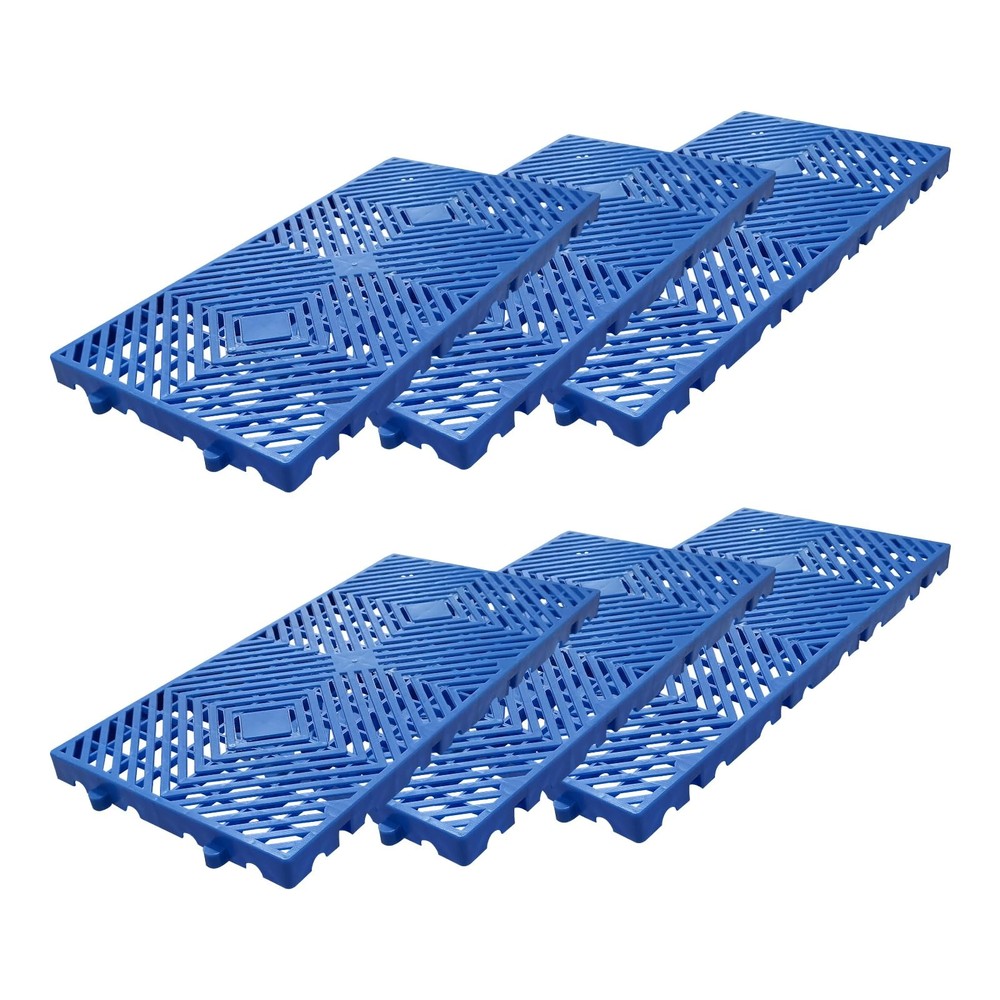 6 Pack Interlocking Plastic Pallets 11.8"x23.6", Waterproof Drainage Floor Tiles