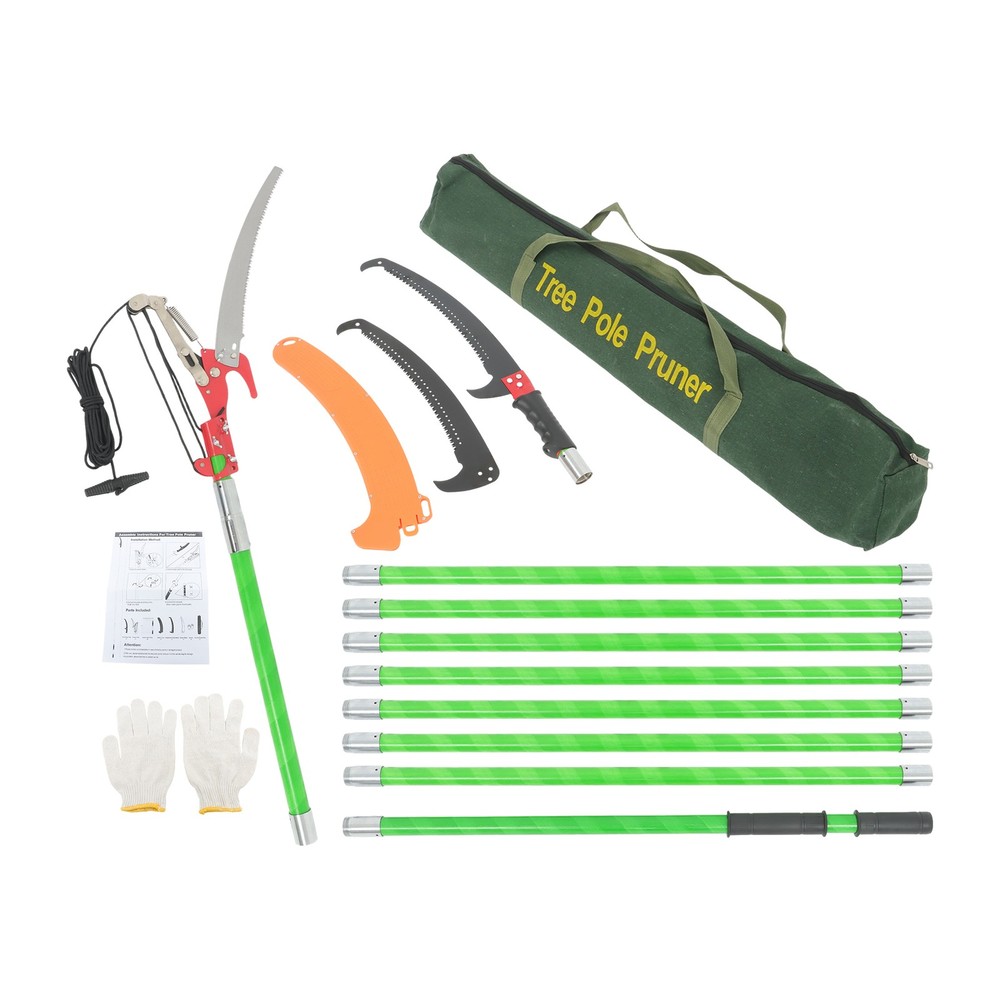 1 × 30ft Pruner Saw Combination Extendable Tree Trimmers Section 9 Green New