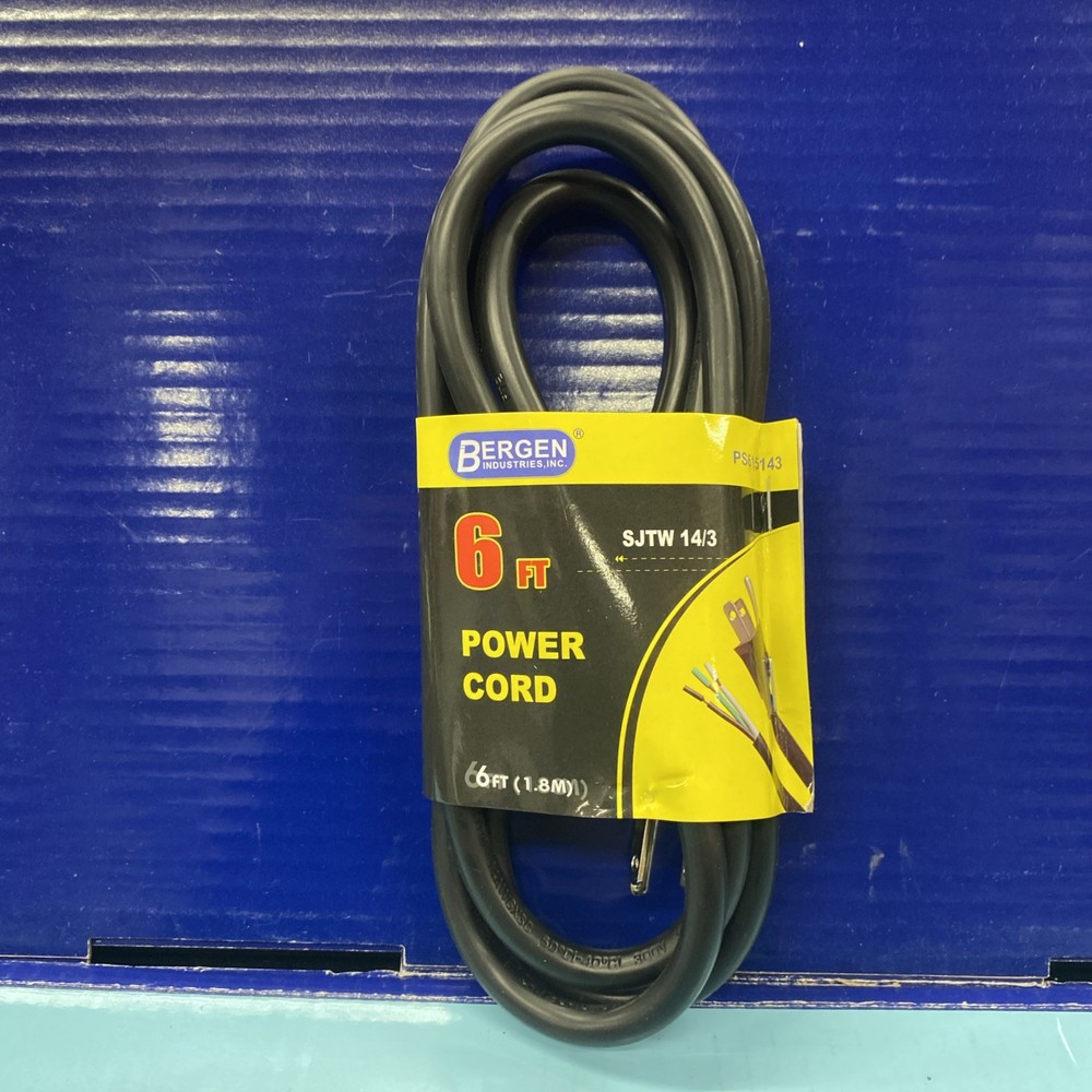 Bergen 6FT Power Cord SJTW 14/3