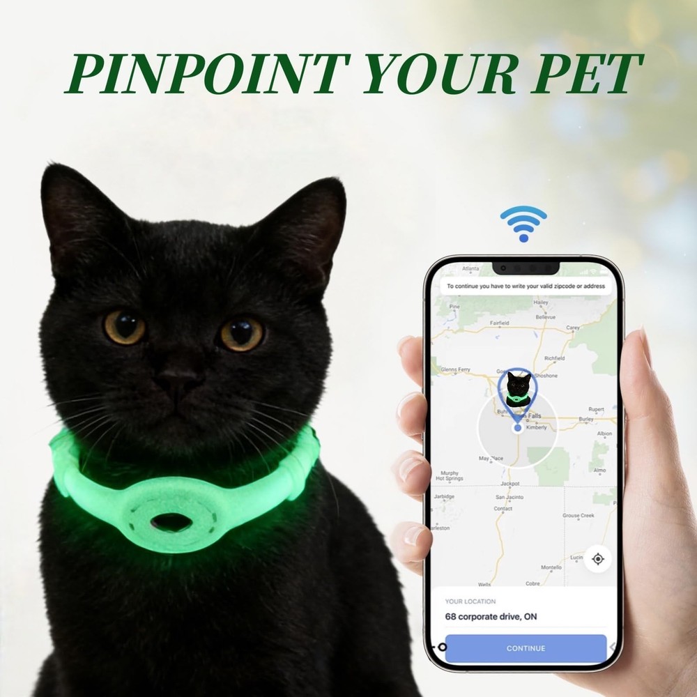 Locator Protector Silicone Luminous Collar Adjustable Loss Prevention Eye-cat...