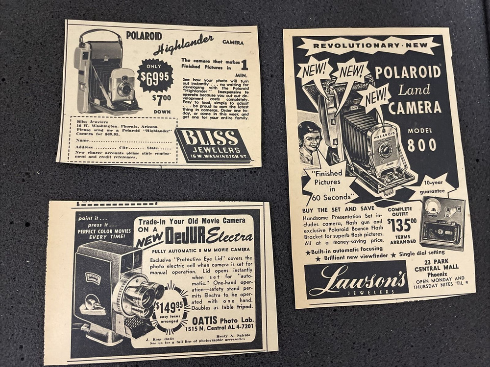 Vintage 1950’s Print Camera Advertisements