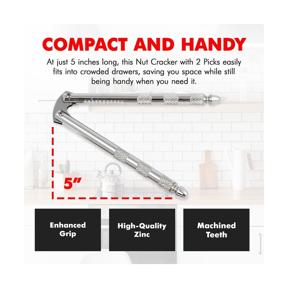 Nut Cracker with Picks 6.75 Inch Stainless Steel Shell Cracker Tool