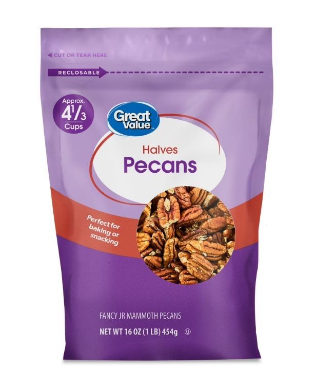 Great Value Pecan Halves, 16 oz New