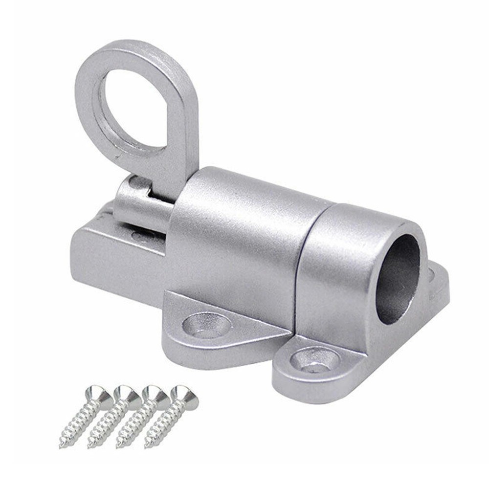 Silver Alloy Security Automatic Window Gate Lock Spring Bounce Door Bolt