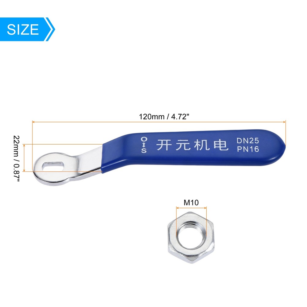 2Pcs Iron Chrome Plated Lever Handle Blue