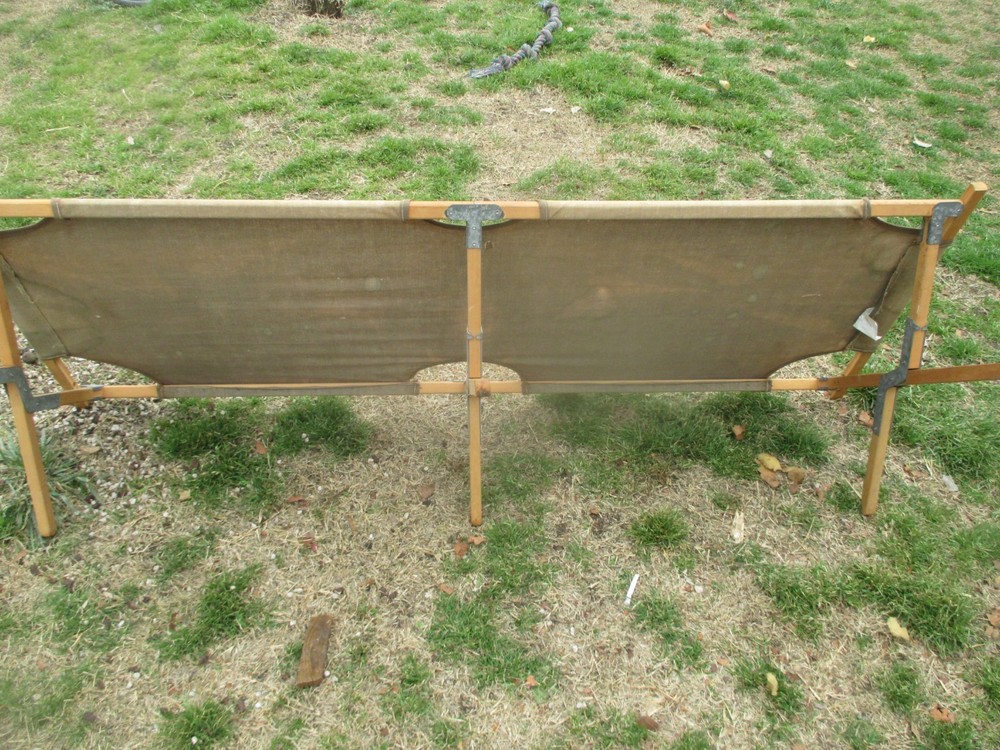 tucker vintage army cot wood