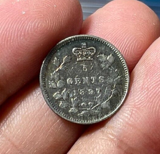 1897 Canada 5 Cents Silver Coin