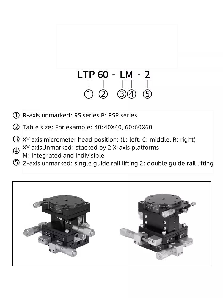 CNC XYZR axis slide Four dimensional manual precision mobile platform LT40-RM