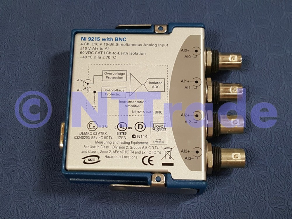 National Instruments NI-9215 cDAQ Simultaneous Analog Input Module, BNC