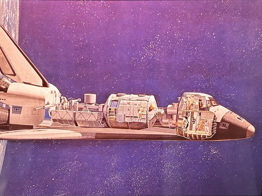 1978 NASA KSC Space Shuttle Orbiter Cross-section View Presentation Transparency