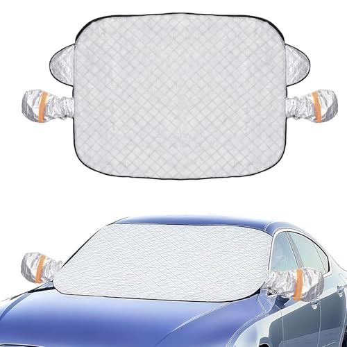 Winter Car Windshield Cover with Rearview Mirror Protector, Large Antifreeze