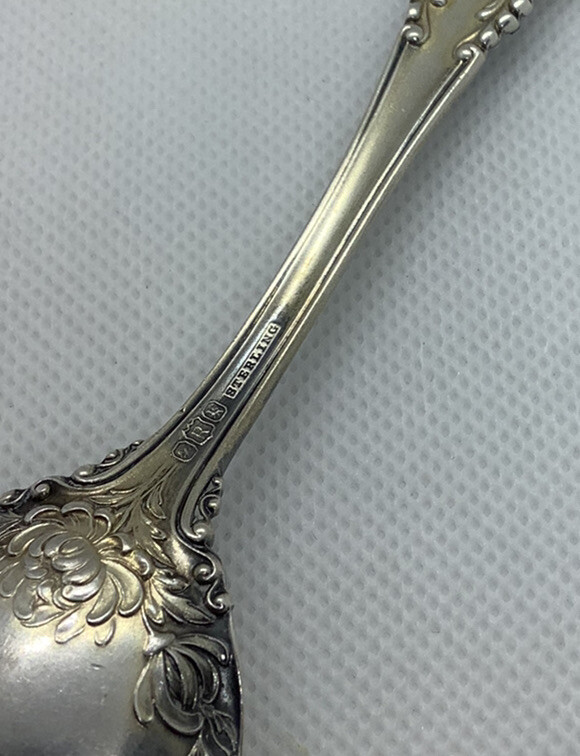 Antique Sterling Silver Enamel Spoon.