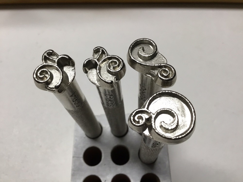 4 CRAFTOOL SCROLL Stamp Set Leather Stamping Tools See Photos ( RefC4)