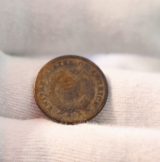 US 2 Cent Piece Coin Cull Date Worn
