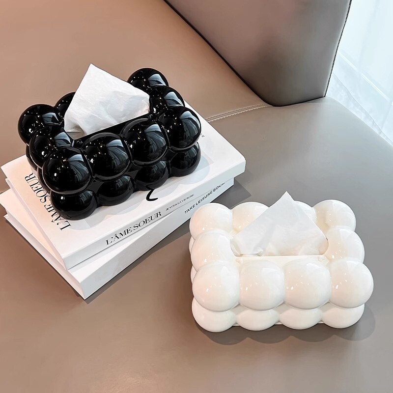 Minimalist Ceramic Bubble Tissue Box Cover - Creative Bathroom Home Vanity Decor