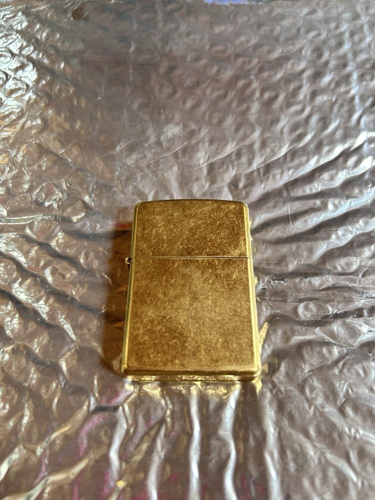 Leather Camel Cigarette Pouch With Zippo 04 Solid Brass Lighter