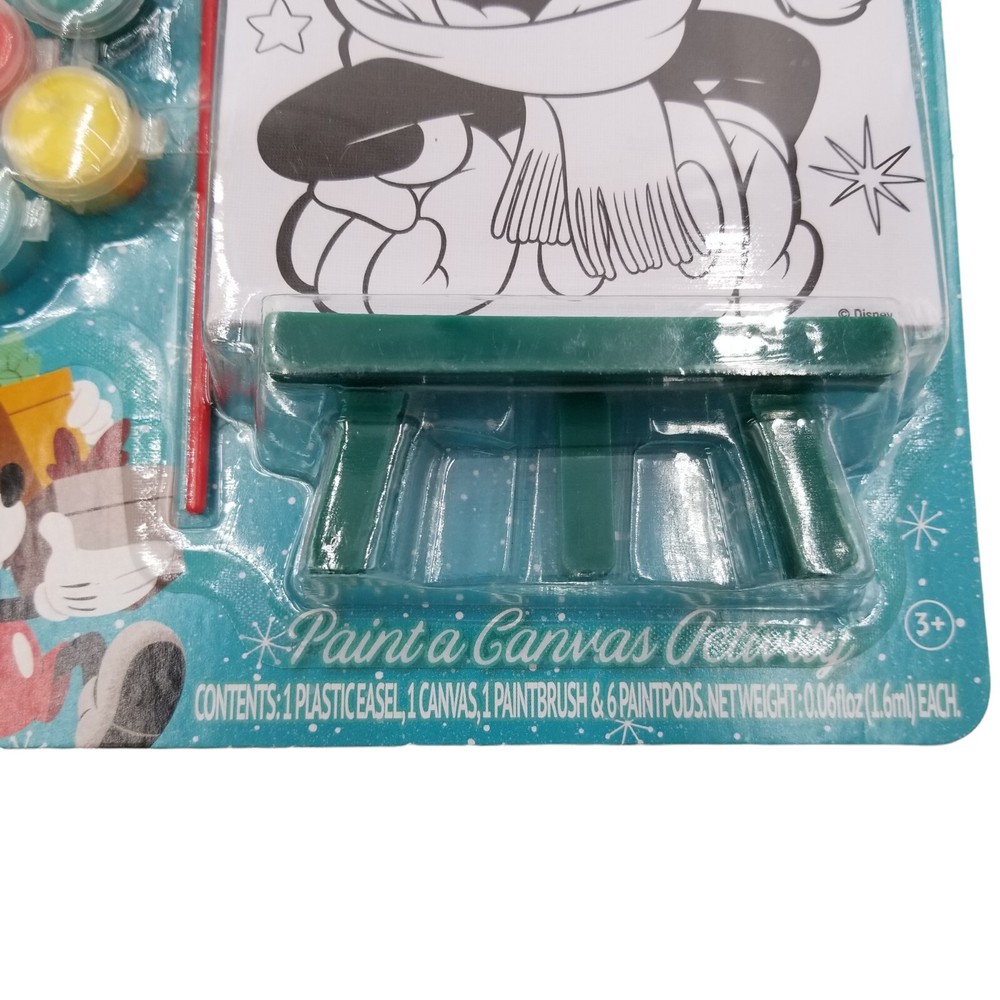 Disney Mickey Mouse Paint a Canvas Activity Include Plastic Easel & 6 Paint Pods