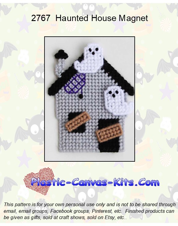 Haunted House Magnet-Plastic Canvas Pattern or Kit