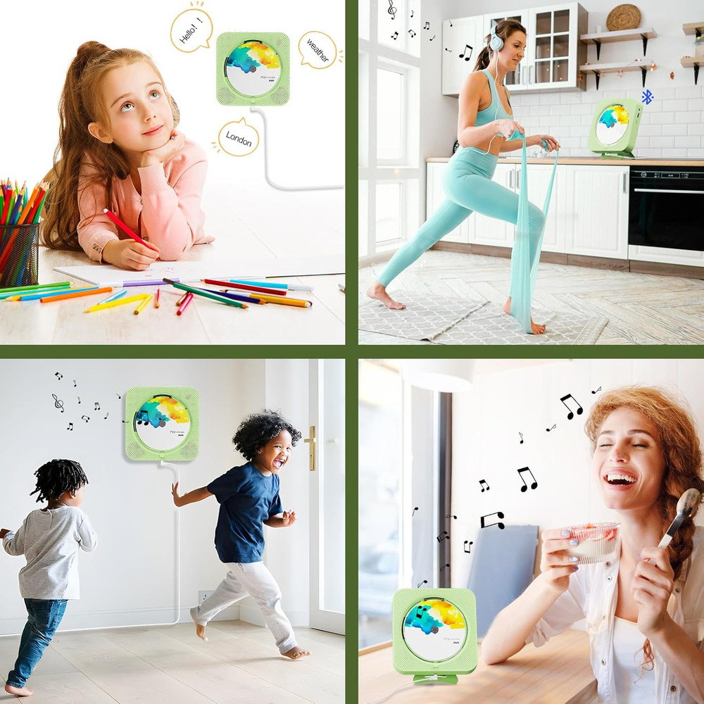 CD Player Portable Bluetooth Desktop CD Player for Home, Mini Cute CD Players fo
