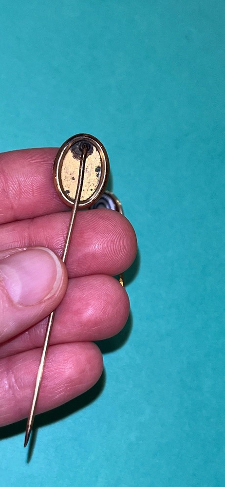 Antique & VTG Monogram “C” Initial & Unique Polished Agate Stick/Hat/Lapel Pins