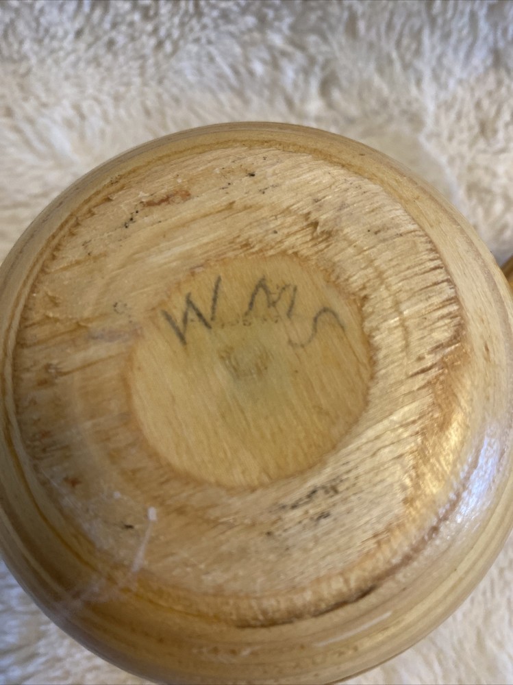 Original Wood Container with Lid Initials on Bottom WMS