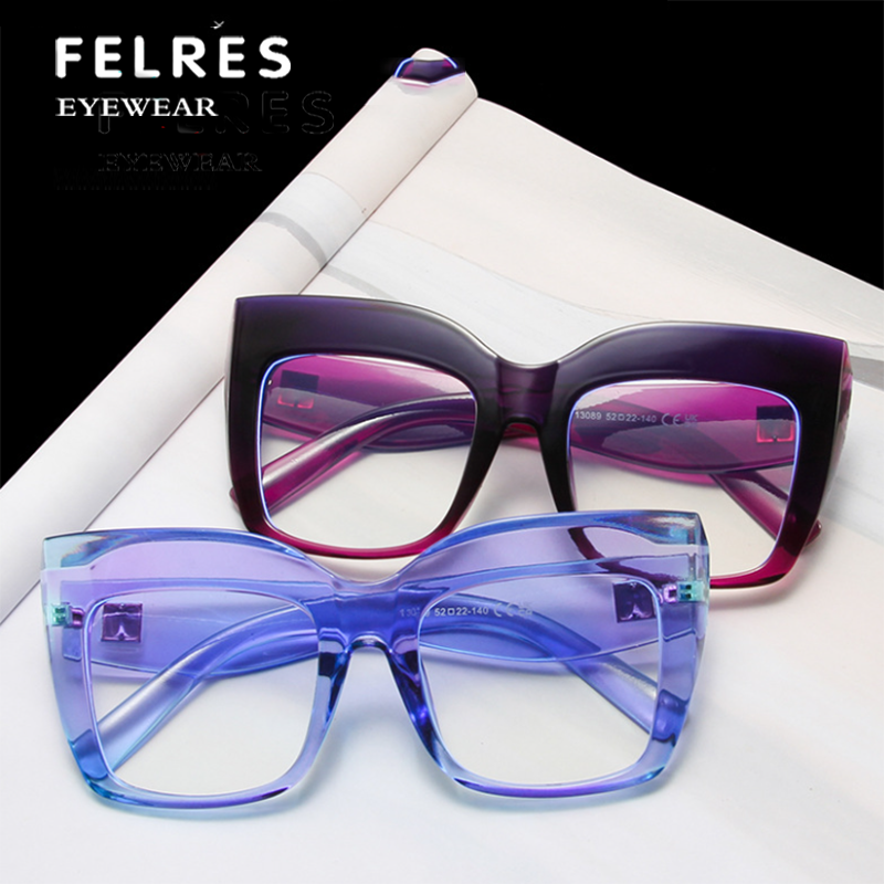 Women Square Blue Light Blocking Reading Glasses Clear Lens Thick Frame Glasses