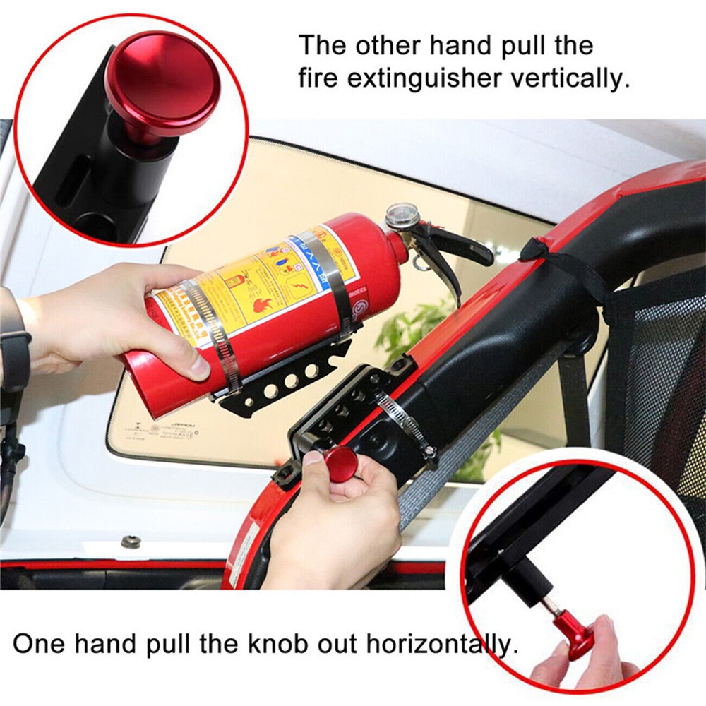 UTV Adjustable Black Car Fire Extinguisher Mount Bracket For Jeep Wrangler