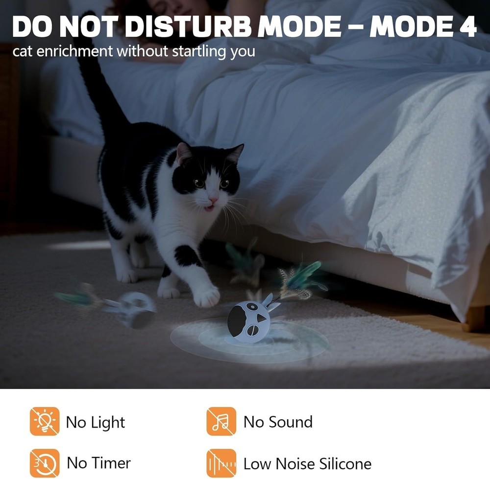 Cat Toy Ball Interactive USB Rechargeable Electronic Exercise Toy Blue