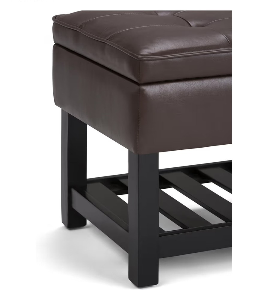 SIMPLIHOME Cosmopolitan 44 inch Wide Transitional Rectangle Storage Ottoman...