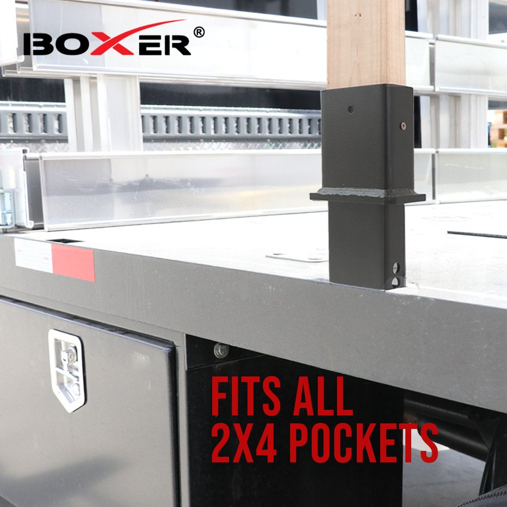 Heavy Duty 6 Pack Trailer Adjustable Stake Pocket 2x4 - Wood Stakes DIY