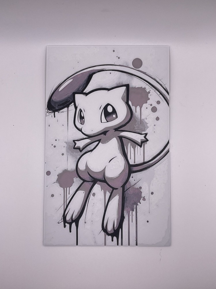 Mew "Graffiti" Pokemon 3D Print 8"x5"