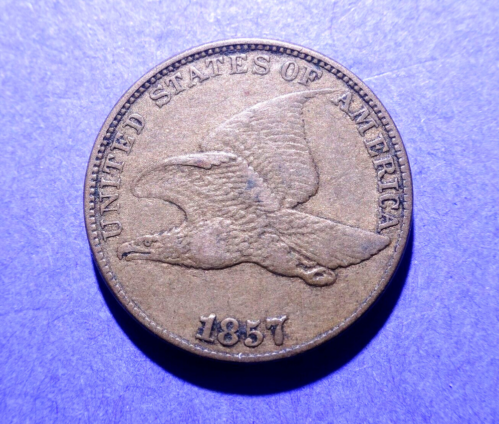 1857 Flying Eagle Cent  Abt. XF