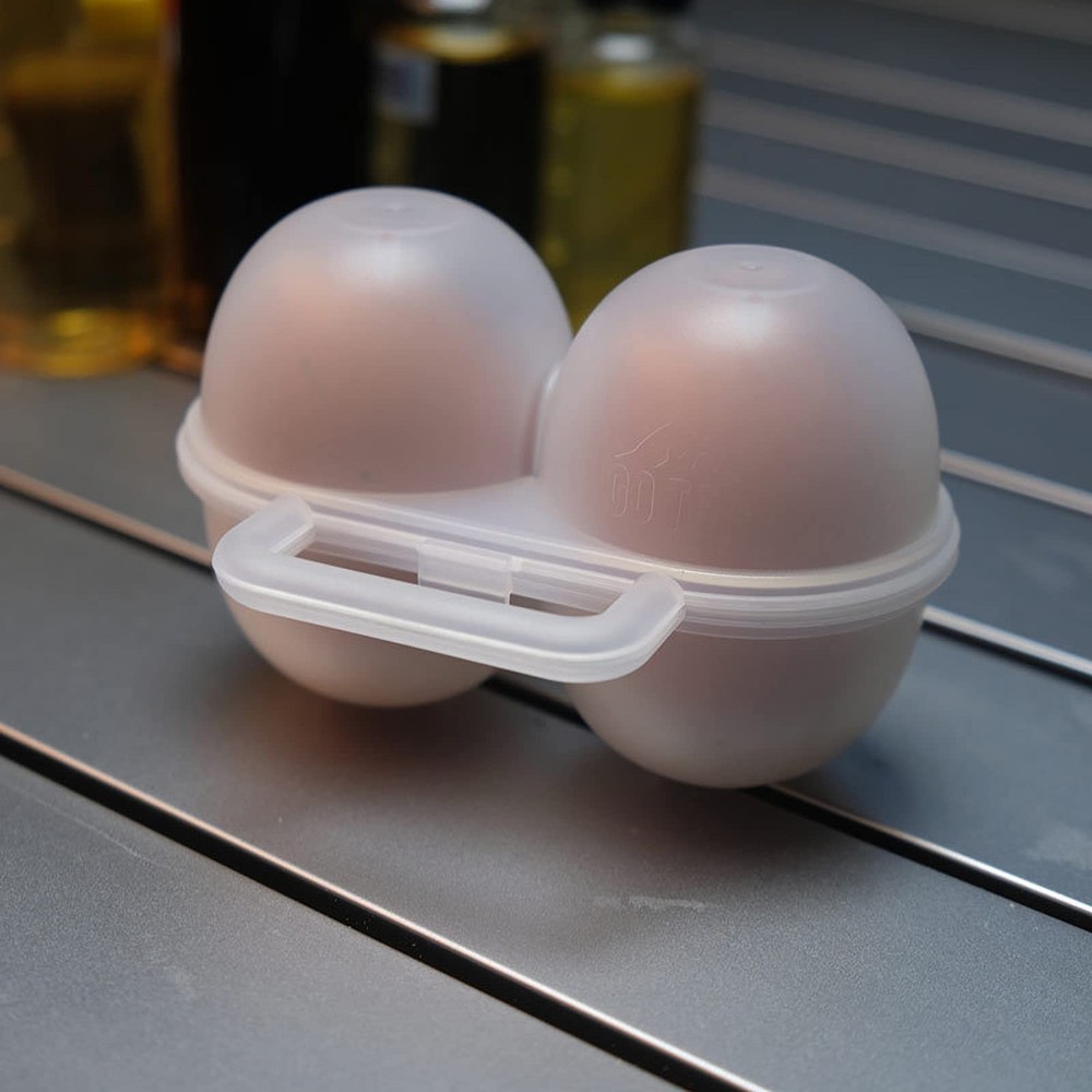 RoseFlower 2pcs Egg Holder Container, 2 Girds Plastic Egg Storage Box Shockpr...