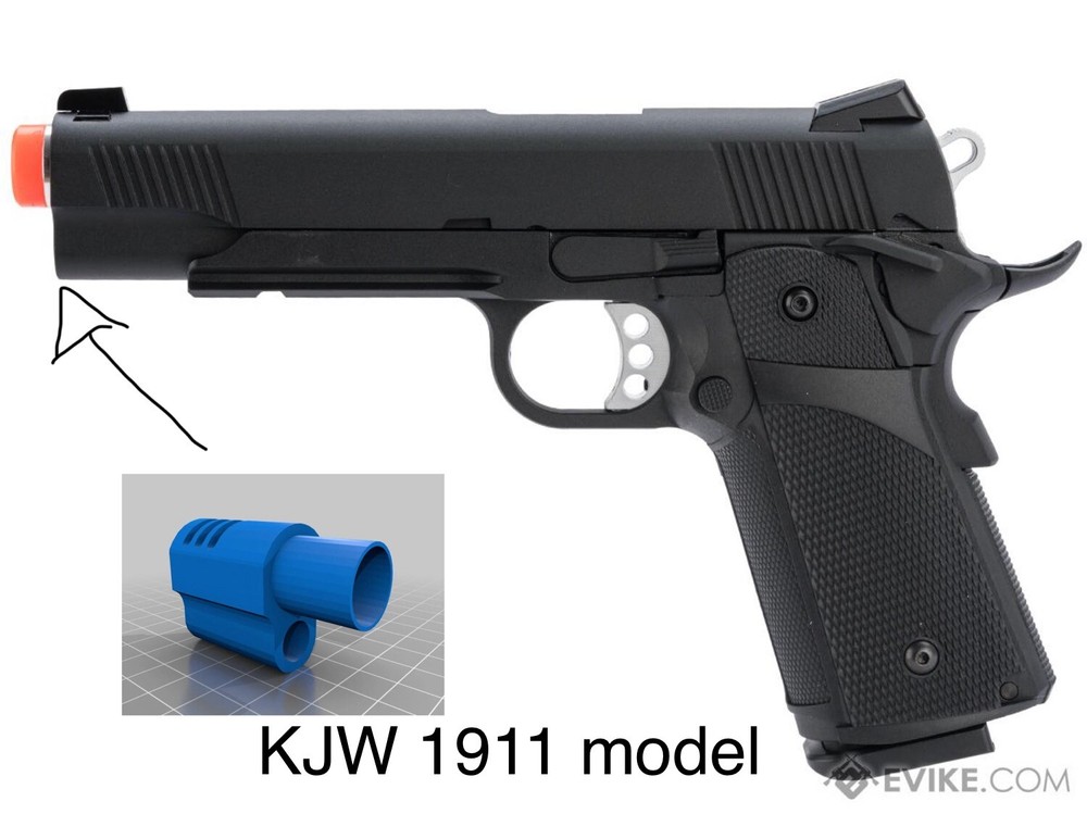 3d Printed Airsoft 1911 Conpensator/Muzzle replica