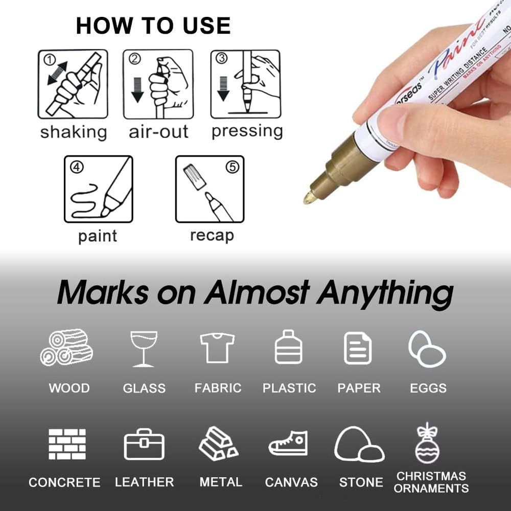 Versatile Red Paint Markers - Quick-Drying, Medium Tip for Multiple Surfaces