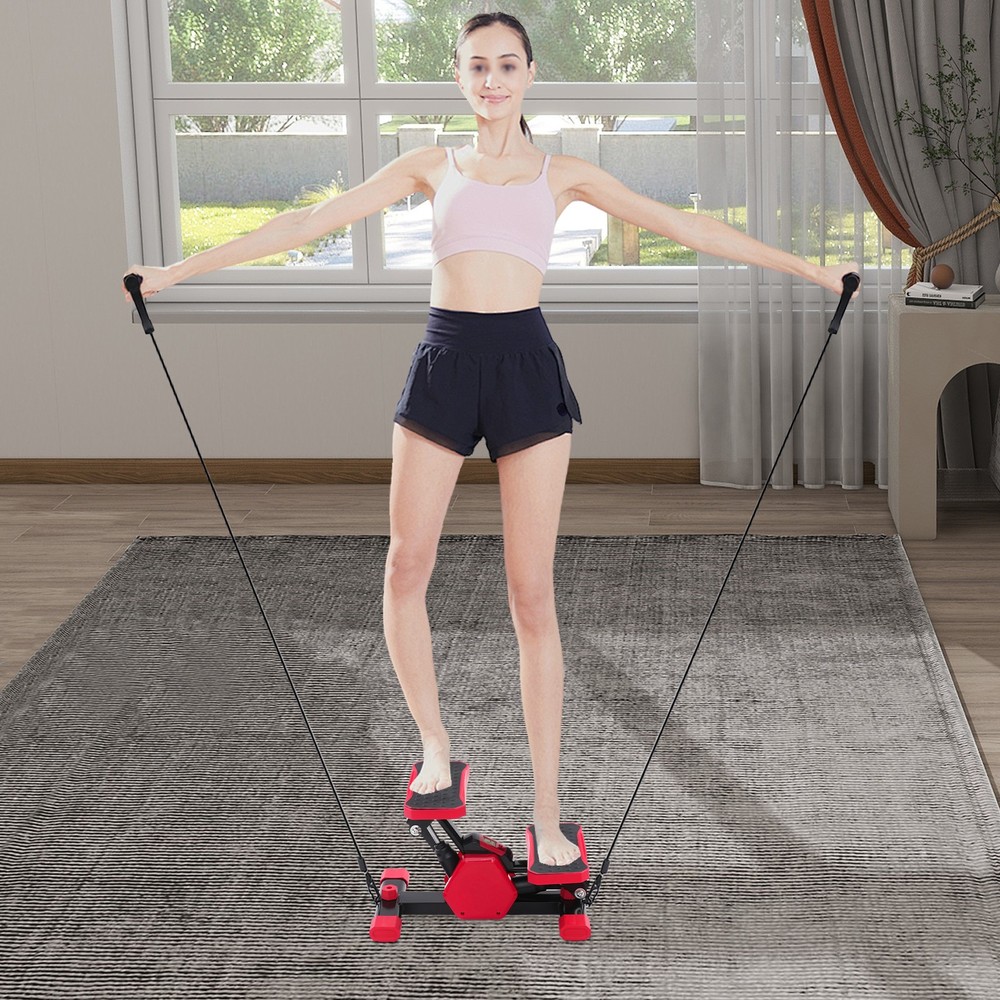Mini Stepper with Pull Ropes Steppers for Exercise Portable for Home Workout