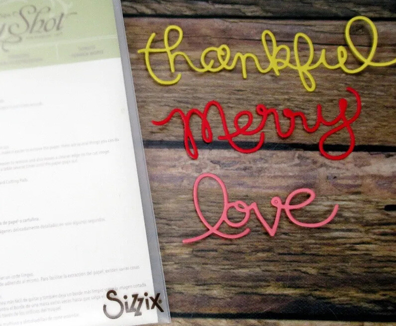 Stampin Up Dies ~ Love ~ Merry ~ Thankful ~ EXPRESSIONS THINLITS DIES ~ Big Shot