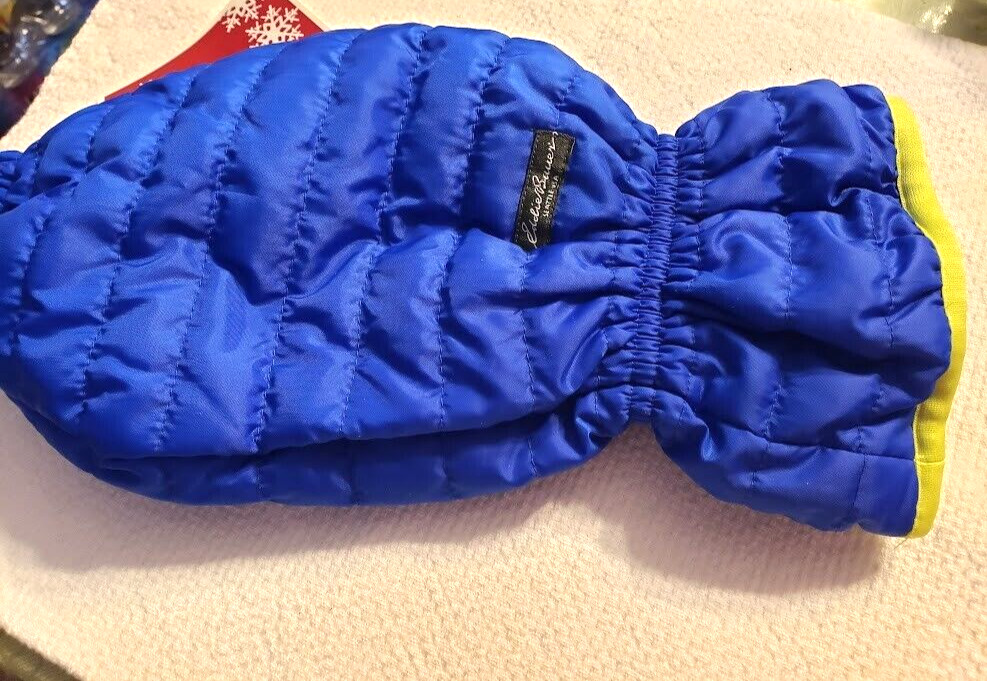 Eddie Bauer Ice Scraper Mitt Blue Fleece Lined