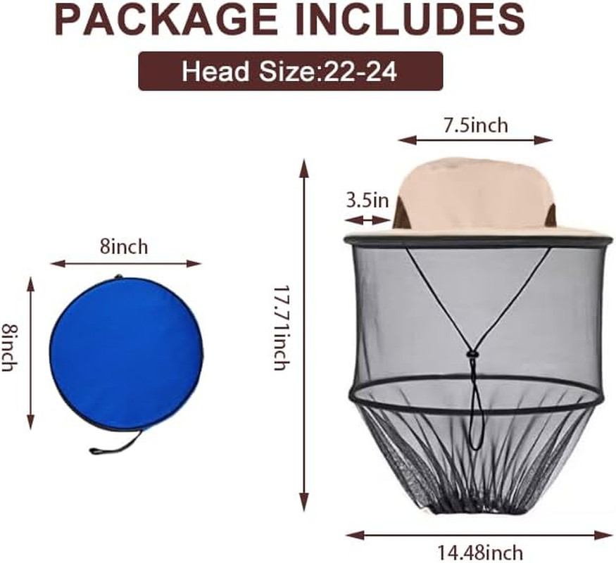 Adjustable Mosquito Hat with Netting for Maximum Bug Pair with Mosquito Jacket