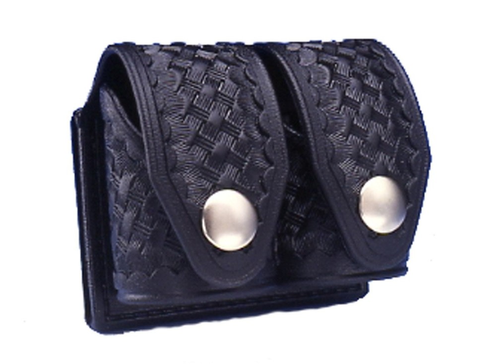 HKS 203M-BW Double Speedloader Case Black Medium Basketweave