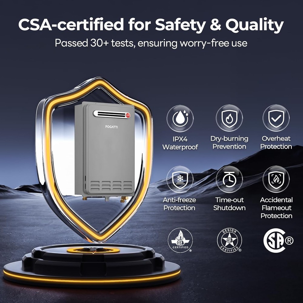 【90% NEW】120,000 BTU 5.1GPM Tankless Water Heater Natural Gas Outdoor