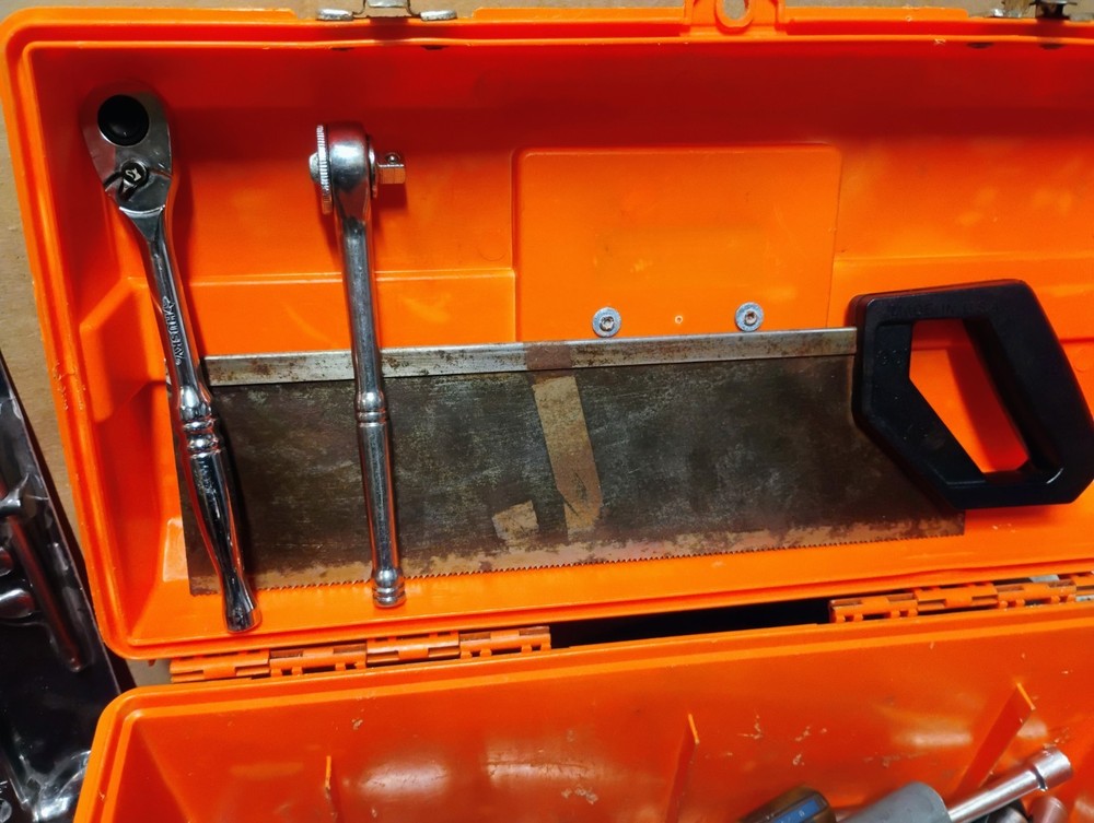 Classic Tool Boxes With Various Mechanic Tools and Accessories