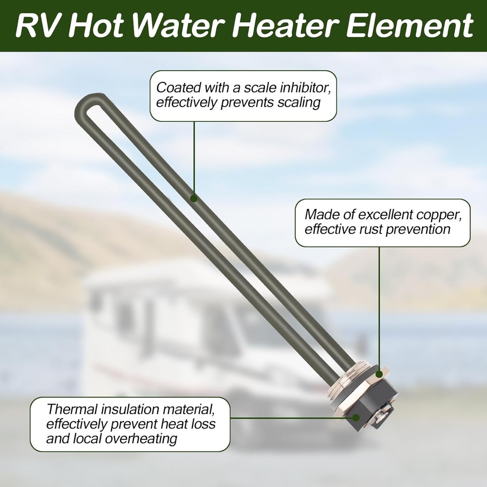 520900 RV Water Heater Element Replacement Suburban SW10DE SW6DE Silver