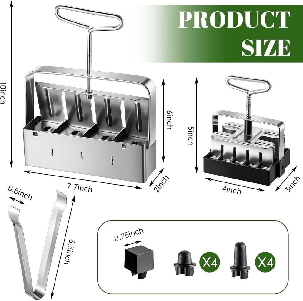 2 Pcs Soil Blocker Set Includes 2 Inch 4 Cell Soil Block Maker and 3/4 Inch 2...