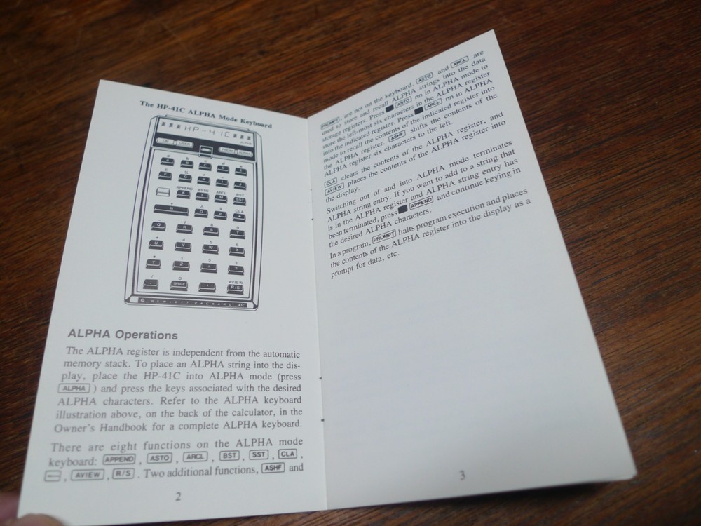HP-41C/CV ORIGINAL VINTAGE CALCULATOR REFERENCE GUIDE