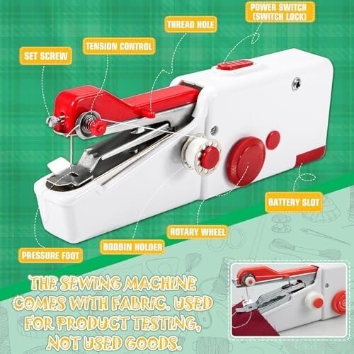 Portable Handheld Sewing Machine Handy Mini Sewing Machine for Beginners Adults