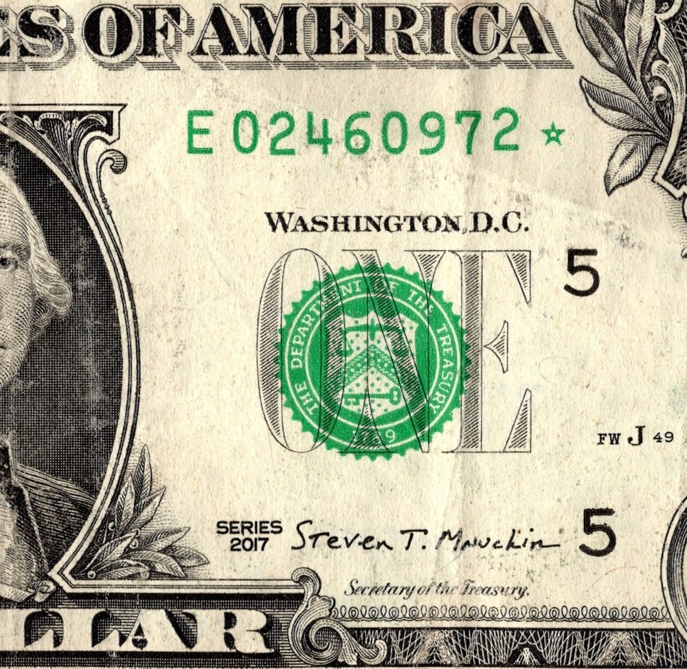 2017 E Star note Fancy Serial Number Regular Run